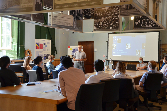 CIVICA PhDs in a session at the EUI Historical Archives of the European Union