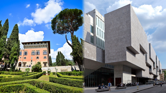 Collage of EUI and Bocconi buildings
