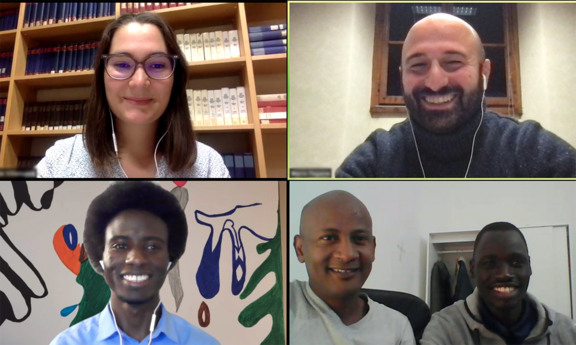 Online workshop for refugee students, credit: EUI