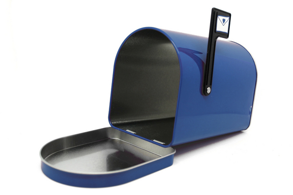 Image of blue mailbox