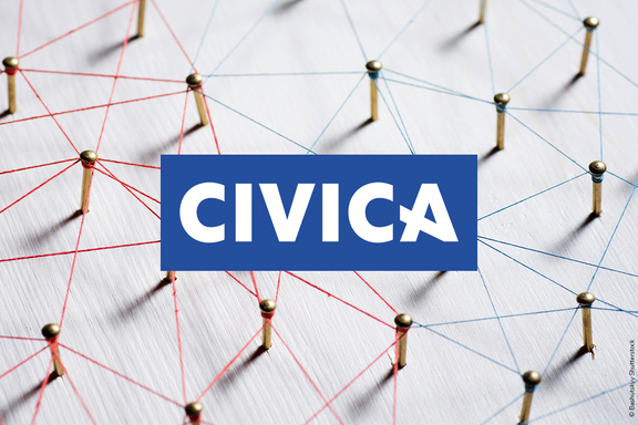 Logo CIVICA on image of network