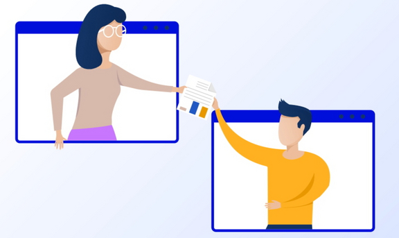 Illustration of virtual work meeting, via Shutterstock / DidGason