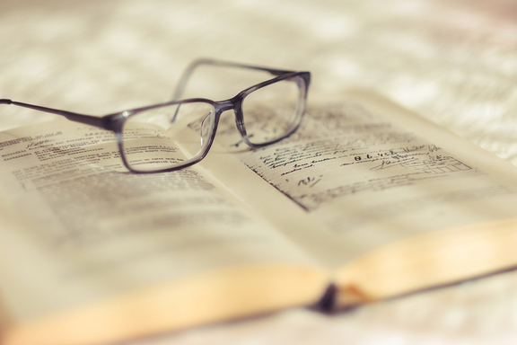 Glasses on a book