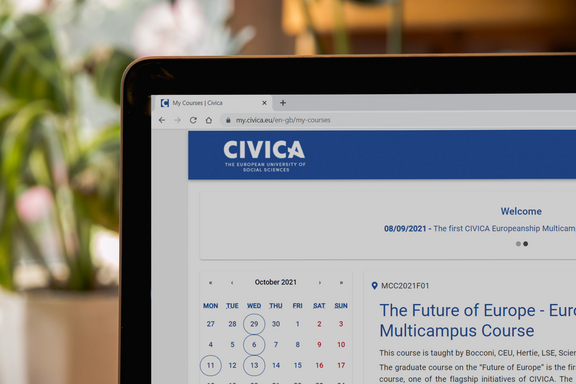 Shot of computer screen open to my.civica website