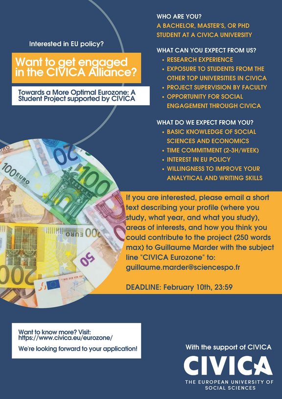 Poster for student project Eurozone