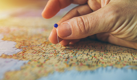 Pin on Europe map, credit: Pixabay