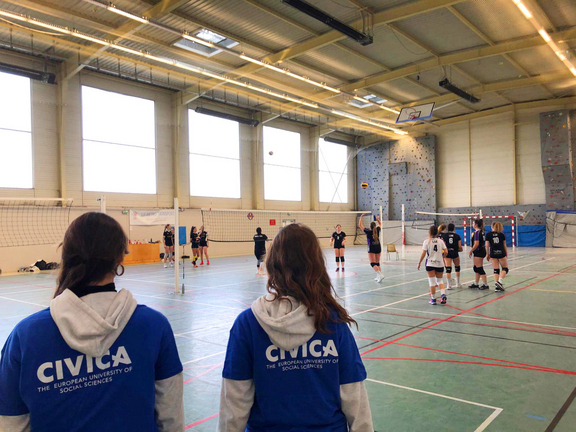 Students at sports tournament in Paris